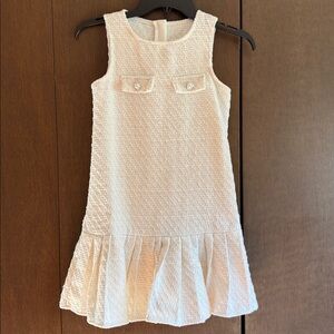 Cream Sleeveless Textured Dress